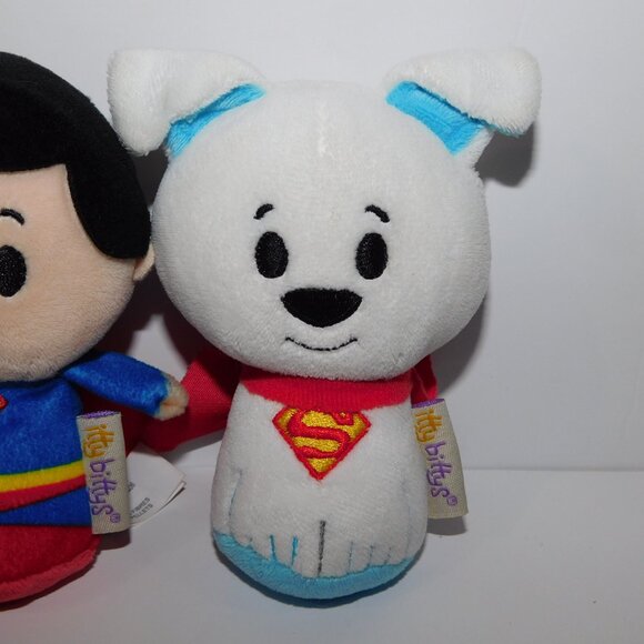 Hallmark Itty Bittys DC Comics plush Superman and White Puppy Dog Krypto Set - Picture 3 of 6